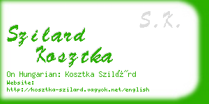 szilard kosztka business card